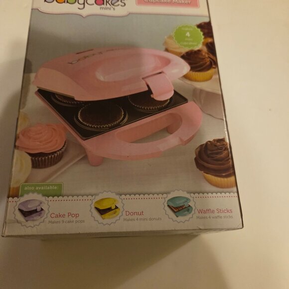 Babycakes Mini Pink Nonstick Cupcake Maker - Makes 4 Cupcakes - Picture 1 of 5